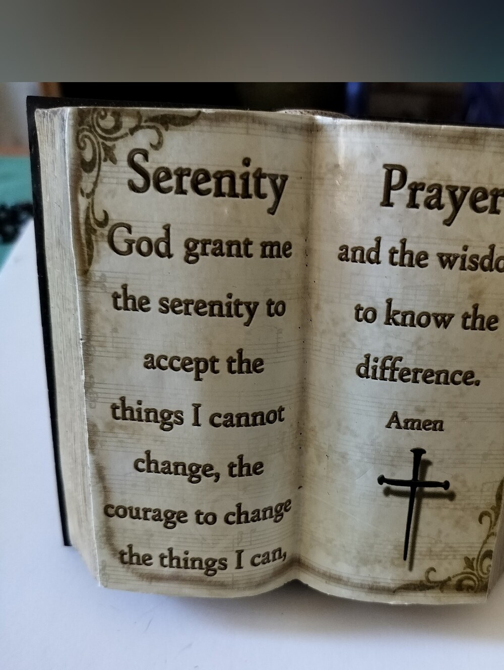 Hobby Lobby Serenity Prayer Tabletop Decor – Open Book Resin Plaque Sign